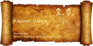 Kaposi Vince névjegykártya
