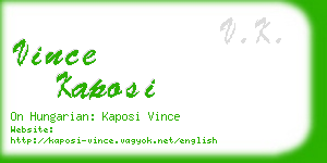 vince kaposi business card